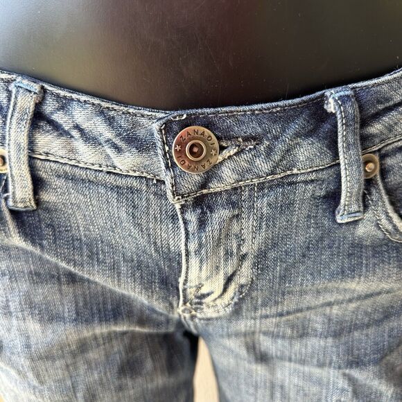 Vintage Y2K Zana Di Capris Juniors Size 9 Light Wash‎ Wide Leg Low Rise Bling - Picture 6 of 9